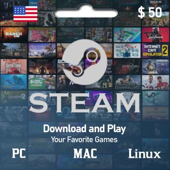 Steam Wallet Code USD $50