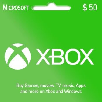 Xbox Gift Card USD $50 - Digital Code