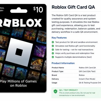 Roblox Gift Card QA